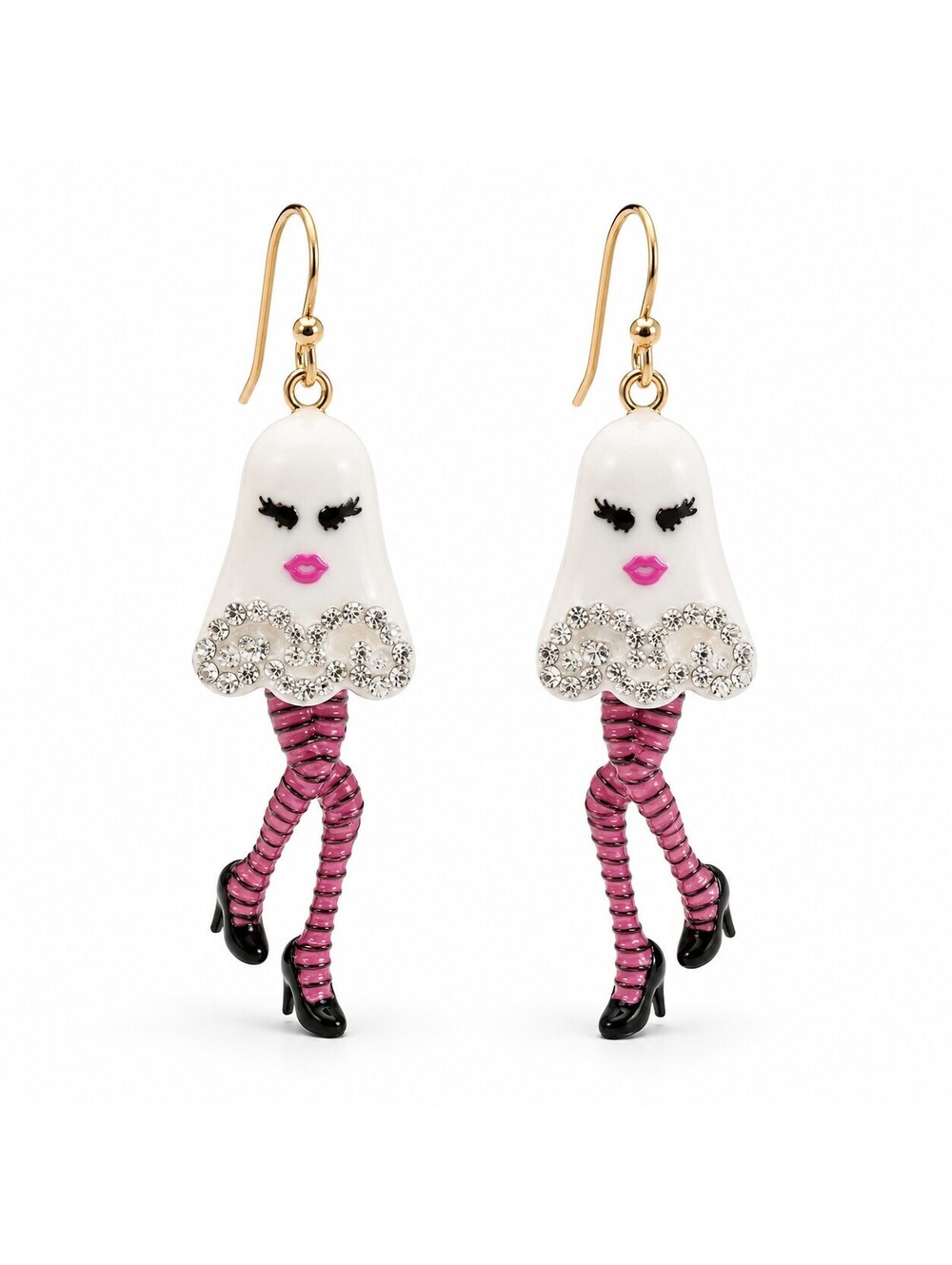 Betsey Johnson Dancing Ghost Dangle Earrings